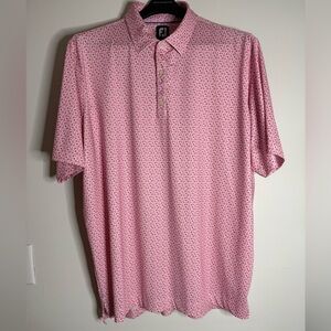 FootJoy Men's Pink Patterned Button Down Shirt
